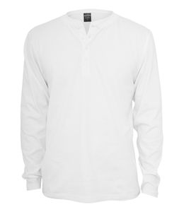 Urban Classics Langarmshirt Herren Basic Henley weiß XXL