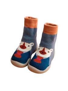 Neugeborene Socken Slipper Slipper Stiefel Atmungsaktiv Warm Erster Wanderer Schuh, Farbe: Blau, Größe: 22