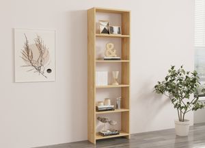 Skye Decor, New- New PUQ, eichenfarbig, Bücherregale, 50x160x19,6 cm, 100% Melaminbeschichtete Partikelplatte