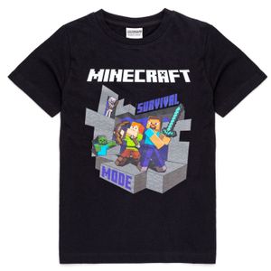 Minecraft - "Survival Mode" T-Shirt für Kinder NS6780 (140) (Schwarz/Grau/Weiß)