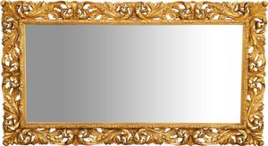 Spiegel barock 200x112x6 cm, Wandspiegel groß mit Holzrahmen, Ganzkörperspiegel, Gold