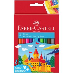 Flamastry zamek 24 kolorów FABER CASTELL opakowanie kartonowe