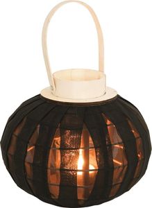 Gartenlaterne Kerzenlaterne Kerzenhalter mit Glaseinsatz schwarz dekorativ 22x24 cm