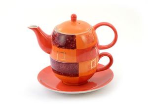 Tea for one Set "Patricia" Keramik, mit Goldauflage Kanne: 0,4 l, Tasse: 0,2 l