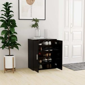 vidaXL Botník černý 60x35x70 cm Dřevěný materiál
