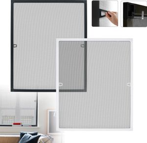 Síť proti hmyzu YUENFONG do oken, síť proti hmyzu bez vrtání a šroubů s hliníkovým rámem (80 × 100 cm, antracit)