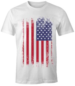 Herren T-Shirt - Amerika Flagge USA - Comfort Fit MoonWorks® weiß XL