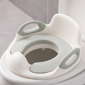 LZQ Kinder Toilettensitz WC Aufsatz Baby Sitz Anti-Rutsch Polster Kloaufsatz Toilettentrainer mit Griff und Spritzschutz Weiß