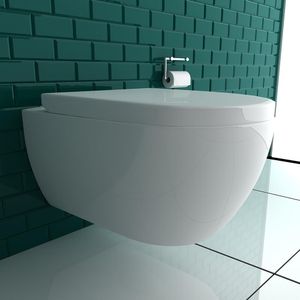 Alpenberger Hänge WC | Wand Wc mit Soft-Close | Spülrandlos Toilette | WC-Sitz |  europa