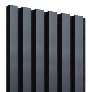 Lameo Dekorativ Akustikpaneele Wandpaneele MDF Platte - Lamellen auf schwarzem Filz 2750x300 mm - ANTHRAZIT
