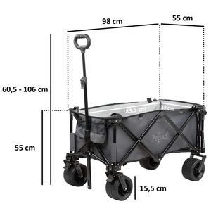 Zelsius Bollerwagen faltbar, Grau, Transportwagen, Klappbollerwagen, Handwagen, Faltwagen Zelsius Bollerwagen faltbar, Grau, Transportwagen, Klappbollerwagen, Handwagen, Faltwagen
