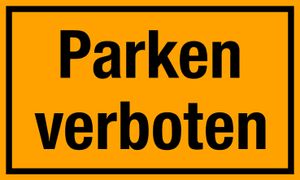 Kunststoff-Schild Parken verboten, 25x15cm, stabil