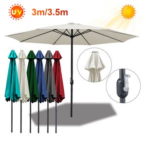 Wolketon 3m-3,5m slunečník Market Umbrella s ruční klikou UV40+ Venkovní slunečník Patio Garden Umbrella, béžová, 3,5m