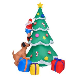Weihnachtsbaum, aufblasbares Design, LED-Lichter, Schwarz
