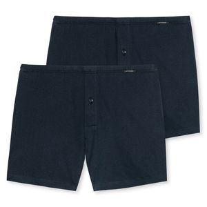 SCHIESSER pánské boxerky, 2-pack - jersey trenýrky, bavlna, jednobarevné tmavě modré L