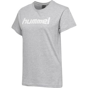 hummel GO Baumwoll Logo T-Shirt Damen kurzarm grey melange L