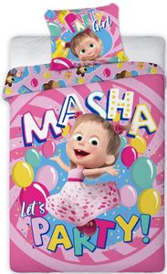 Masha en de Beer - Poszwa na kołdrę Party 140 x 200 cm bawełna