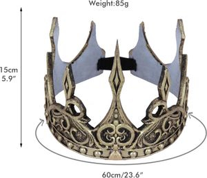 Halloween King Crown 3D Mäkký nastaviteľný výkon Headdress Kostým Prom Party Dress up Prop