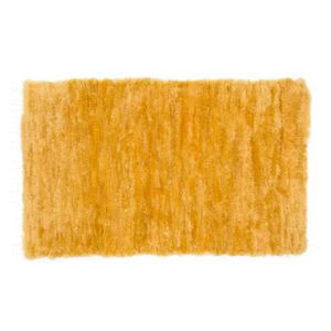 Vanuba - Webteppich, Handgewebter Lammfell Teppich, Schafwollteppich, Natürliches Schaffell Wolle, Gelb, 100x60 cm