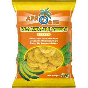 AFROASE - Bananen Chips Gesalzene - 20 X 80 GR