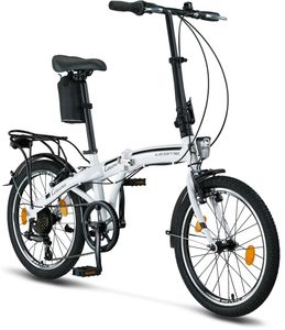 Licorne Bike Conseres Premium Falt Bike in 20 Zoll - Fahrrad für Herren, Jungen, Mädchen und Damen - Shimano 6 Gang-Schaltung - Hollandfahrrad , Farbe:Weiß/Schwarz, Zoll:20