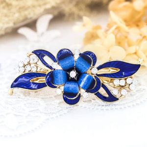 Hochzeit Haarspange Braut Haarnadeln Haarschmuck mit Blume Kopfschmuck für Frauen und Mädchen (blau)