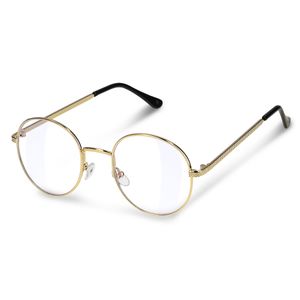 Navaris Retro Brille ohne Sehstärke - Damen Herren Vintage 50er Nerd Brille - Nerdbrille ohne Stärke - Metall Bügel Fassung