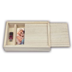 ZEP drevený box na fotografie USB + fotografie 10x15 cm 21,5x14,5x5 cm