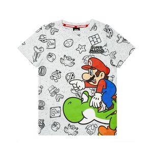 Super Mario - T-Shirt für Jungen NS7011 (122) (Grau)