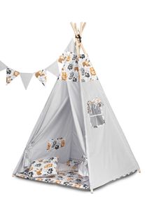 Graues Waschbär Tipi-Zelt für Kinder – Kreatives Spielen und Abenteuer
