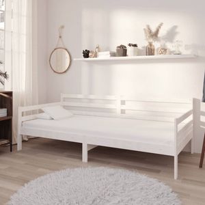 Prolenta Premium  Tagesbett mit Matratze 90x200 cm Weiß Kiefer Massivholz
