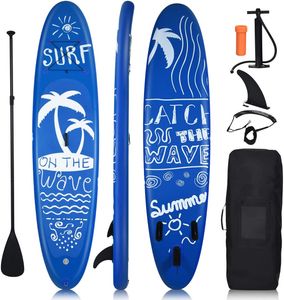 COSTWAY 297x75x16cm SUP Board aufblasbar Stand up Paddling Board inkl. Pumpe Paddel und Center Finne