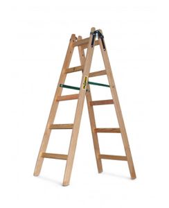 Stehleiter Malerleiter 2x5 Sprossen Holz Doppelleiter