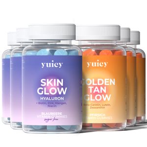 yuicy Skin & Tan Glow | Vitamine für Haut & Teint | hochdosiert, vegan, zuckerreduziert