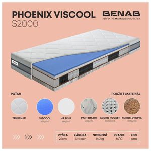 Benab Phoenix Viscool S2000 Matrac 180 x 200 cm