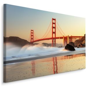 Fabelhafte Canvas LEINWAND BILDER 30x20 cm XXL Kunstdruck Golden Gate San Francisco