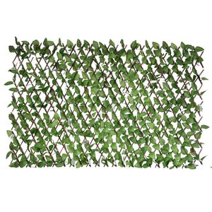 UNUS Rankgitter Deko Sichtschutz Weide künstliche Hecke mit Blättern 100x200cm