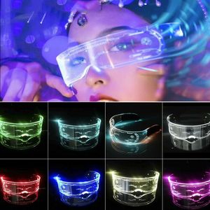 Cyberpunk LED-Leuchtbrille steuerbare Farbänderung – perfekt für Cosplay, Festivals, Party, Disco, DJ, Musik, Konzert, Live, Verkleidung
