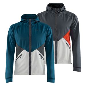 Craft Herren Softshelljacke Langlaufjacke Funktionsjacke Glide Hood Jacket, Farbe:Grau, Größe:L, Artikel:-995914 asphalt / ash