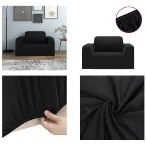 vidaXL Stretch Sofahusse Schwarz Polyester Jersey - Sofahusse - Sofahussen - Sofabezug - Sofabezüge