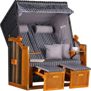 Strandkorb Ostsee Wacholder PE Schwarz Dessin Royal Anthrazit Strandkörbe