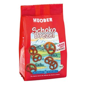 Huober organiczne chrupiące precle czekoladowe z mleczną czekoladą 100g