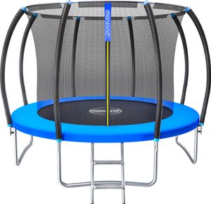 MONZANA® Trampolin Ø 305 cm Rheinland GS Zertifiziert Komplettset inkl. Sicherheitsnetz Innen Leiter Randabdeckung Kindertrampolin Gartentrampolin