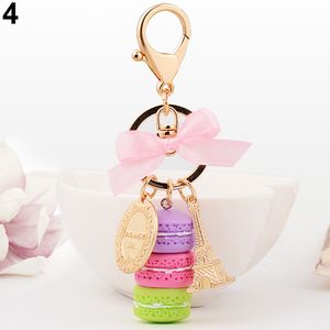 Frauen Mode Macaron Kuchen Anhänger Schlüsselanhänger Handtasche Tasche Hängen Ornament-Lila