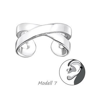 Ohrklemme Silber 925: Ear Cuff Ohrring ohne Loch / Ohrmanschette Modell 7