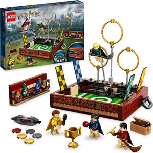 LEGO 76416 Harry Potter Quidditch Koffer, Spielzeug Set zum Bauen, Solo- oder 2-Spieler, 3 verschiedene Quidditch-Spiele mit Draco Malfoy und Cedric Diggory Minifiguren, Hausbanner & Goldenem Schnatz