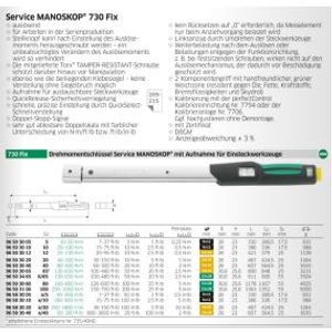 730 Fix Drehmomentschlüssel Service MANOSKOP® fürEinsteckwerkzeuge Gr. a/40; 60-300 ft