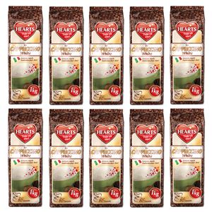 HEARTS Cappuccino White Line Vanille Geschmack 10 x 1kg Vorratspackung