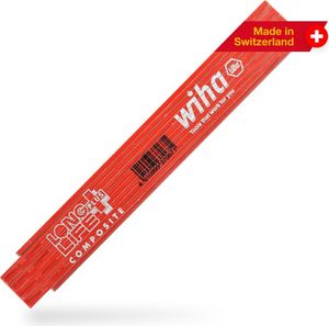 Plastikowa miarka składana 2mx14mm czerwona/czarna Wiha