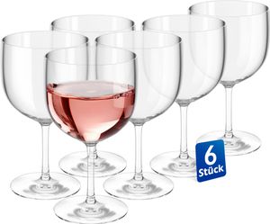 Gin Gläser Set Plastik 500ml 6-tlg., Weingläser Set Kunststoff Transparent, Ideal als Aperol Gläser, Wassergläser Spülmaschinenfest